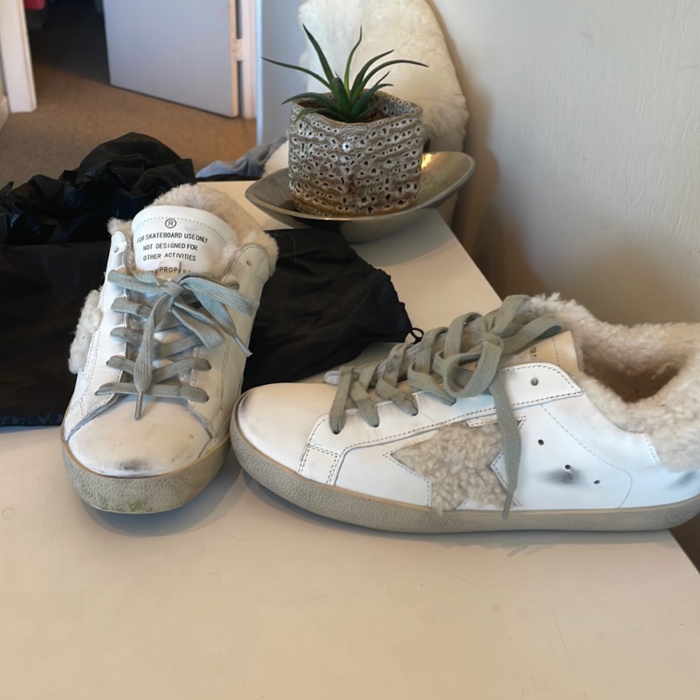 Golden goose shearling sneakers